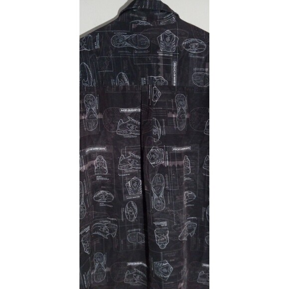 Vtg Rocawear Button Up Shirt Y2K Men's 2XL Black AOP Logo Short Sleeve Mint Cond - Picture 5 of 6